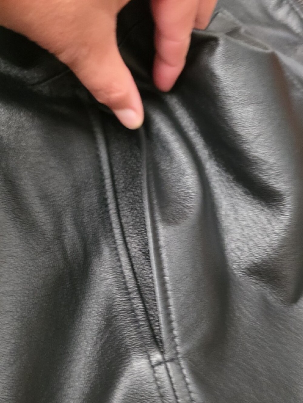Worthington Black Leather Belted Jacket - Picture 4 of 5